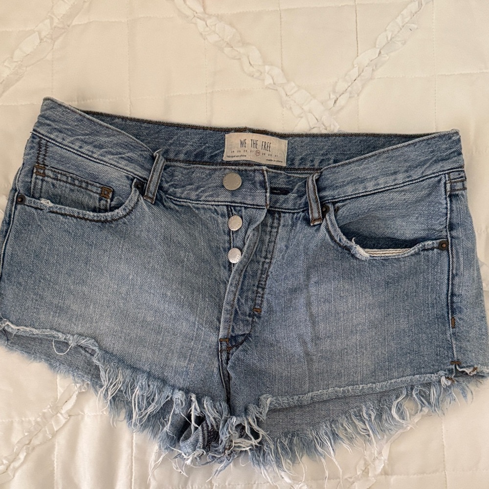 We The Free Light Blue Jean Shorts
